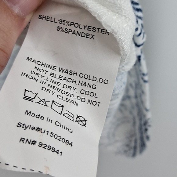 Simple Suzanne Betro White Blue Print Top Womens Plus Size 4X Boho Peasant Soft - Picture 7 of 10